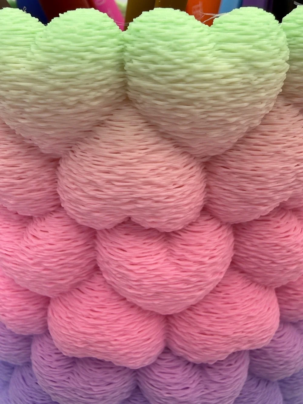 Handmade Gradient Heart Bubble Baskets - Pastel Rainbow
